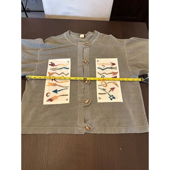 Wild Archer Vintage Women Sz 1 Green Cardigan Jacket Aztec Southwest Mosaic Boho - Picture 8 of 9